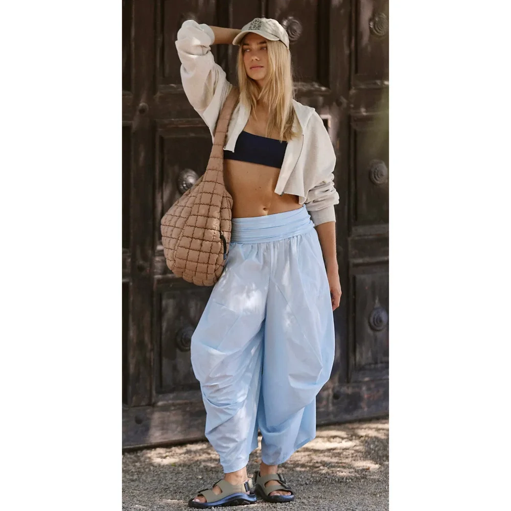 FREE PEOPLE FP MOVEMENT BLUE WAY BACK CONVERTIBLE ONE PIECE PANTS JUMPSUIT SZ S